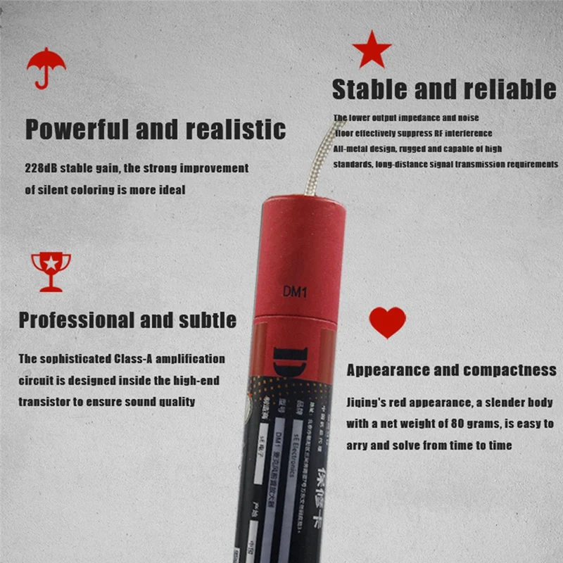 مضخم ميكروفون ديناميكي احترافي DM1 ديناميت نشط في الخط لميكروفون محمول باليد