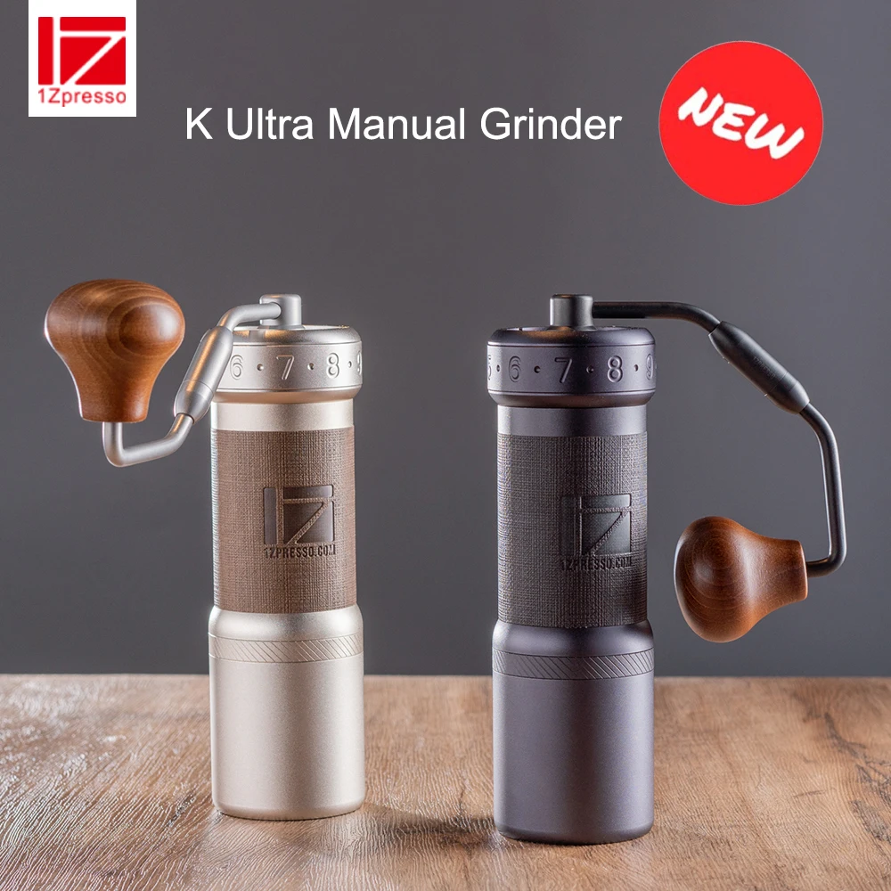 1ZPRESSO Kultra Manual Coffee Grinder With Foldable Handle More Portable 48mm Burr External Adjustment 10 Numbers/100 Clicks