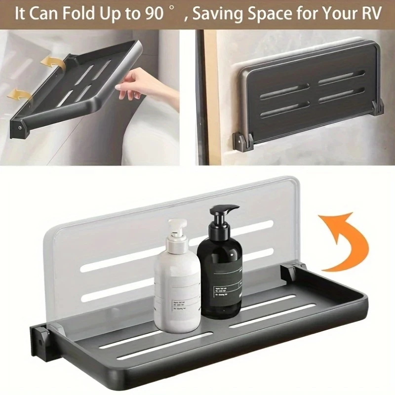 1 piece of bathroom folding rack, space saving aluminum wall mounted storage rack, easy to install bathroom accessory