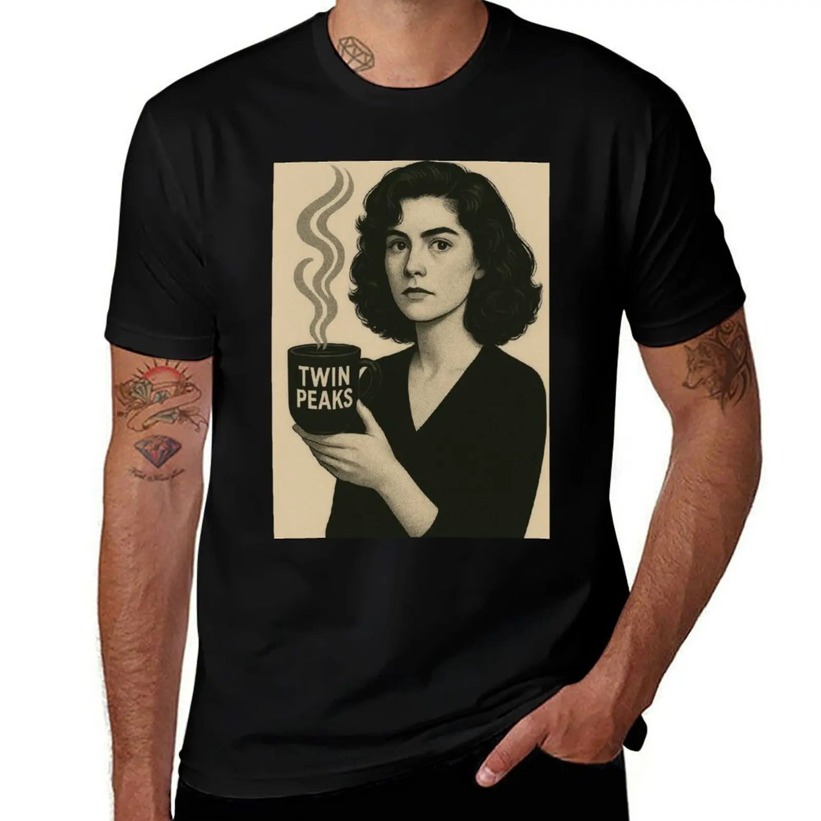 Twin Peaks donna sort of T-Shirt Basic Solid Color Short Sleeve Cotton Top T-Shirt