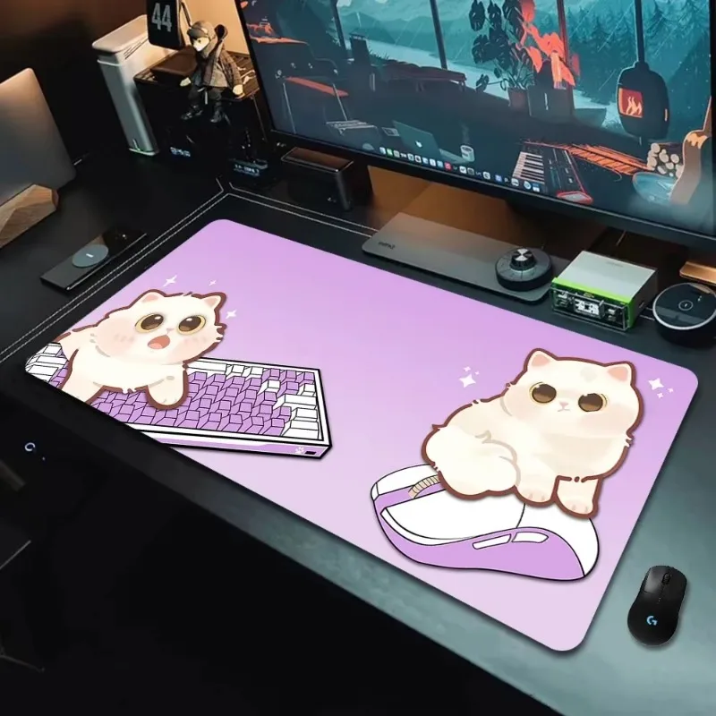 Mouse Pad Cute Simple Cat Large Size Gamer Keyboard Desk mat 900x400cm Carpet Rubber Tapis Souris PC Laptop Gaming MousePad XXL