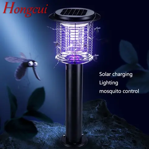 Hongcui 야외 태양 모기 킬러 램프 전문 빈티지 휴대용 곤충 죽이기 잔디 빛 안뜰 정원에 대 한 방수