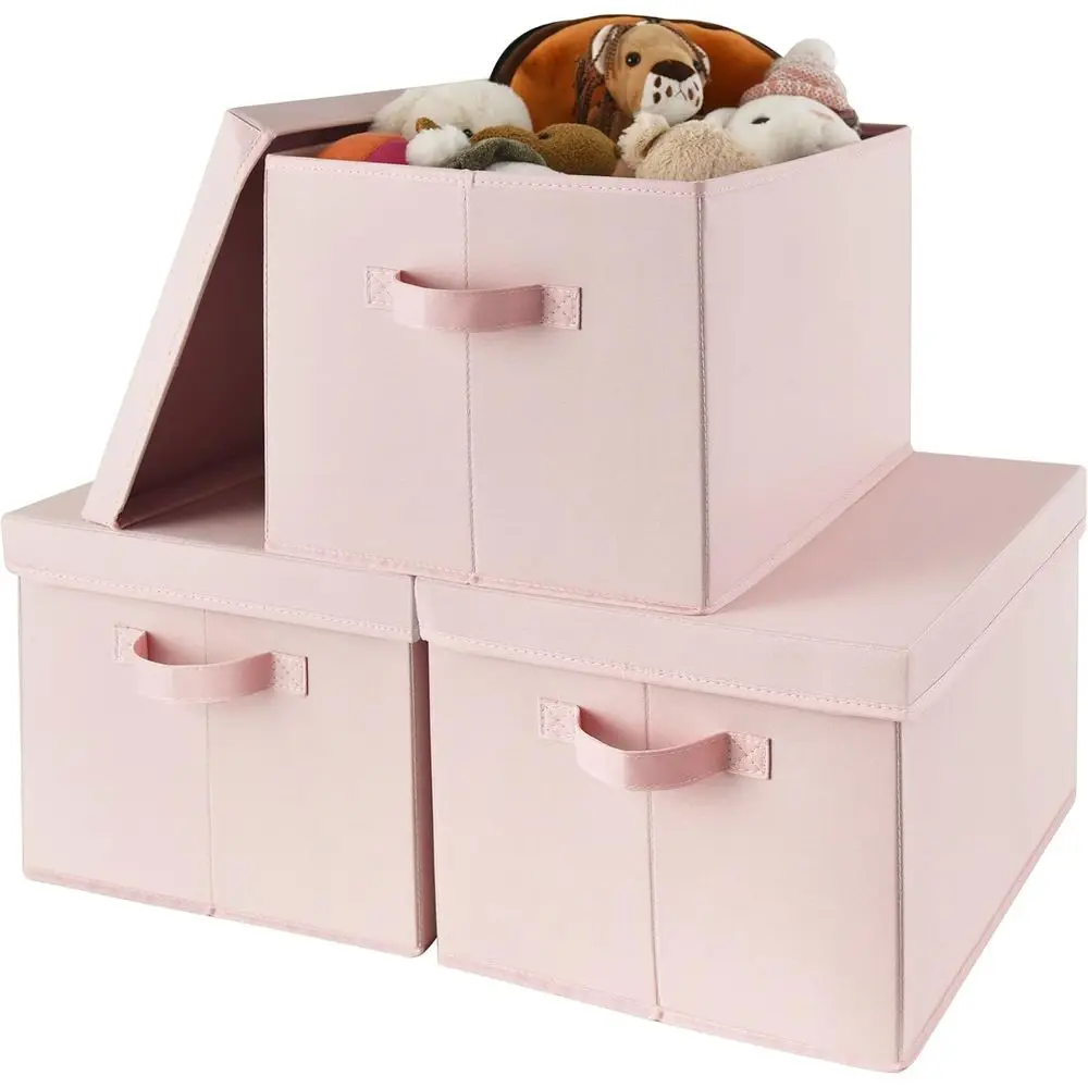

Storage Bins Fabric, Large Storage Bins with Lids, Collapsible Storage Box Closet Shelf, Decorative Storage Baskets for Organizi