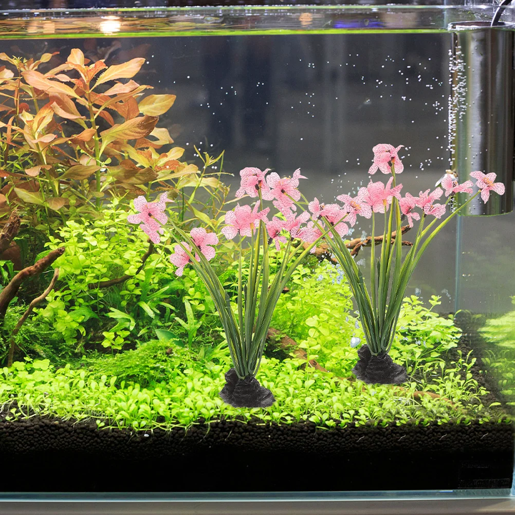 

3Pcs Aquarium Decor Plants Realistic Fish Tank Landscape Decor Fake Aquatic Plants Easy Install for Desktop Or Home Aquarium