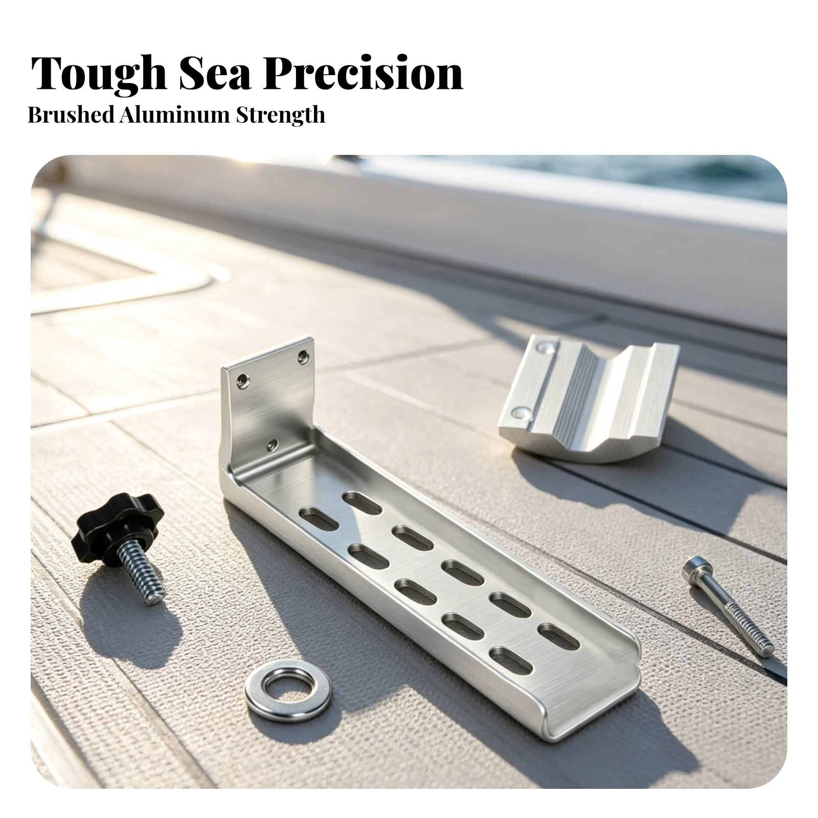 Marine Rail Mount Bracket Kit Rust-Resistant Grill Mounting Bracket with Clamp Block Boat Rail Grill Mount Heavy-Duty Aluminum