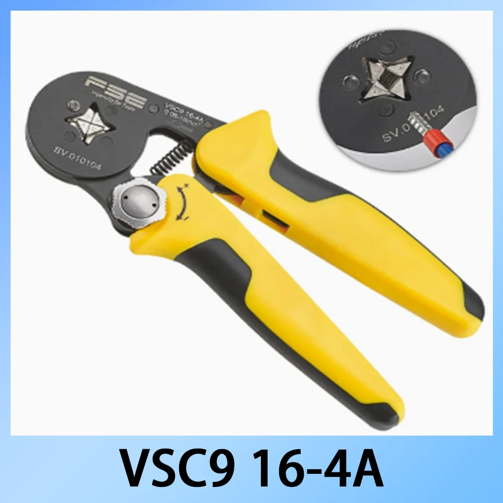 

VSC9 16-4A Self-Adjusting Ratchet Crimping Pliers Square Wire Ferrule Terminal Crimper Tool 0.08-4mm² Durable Hand Tool