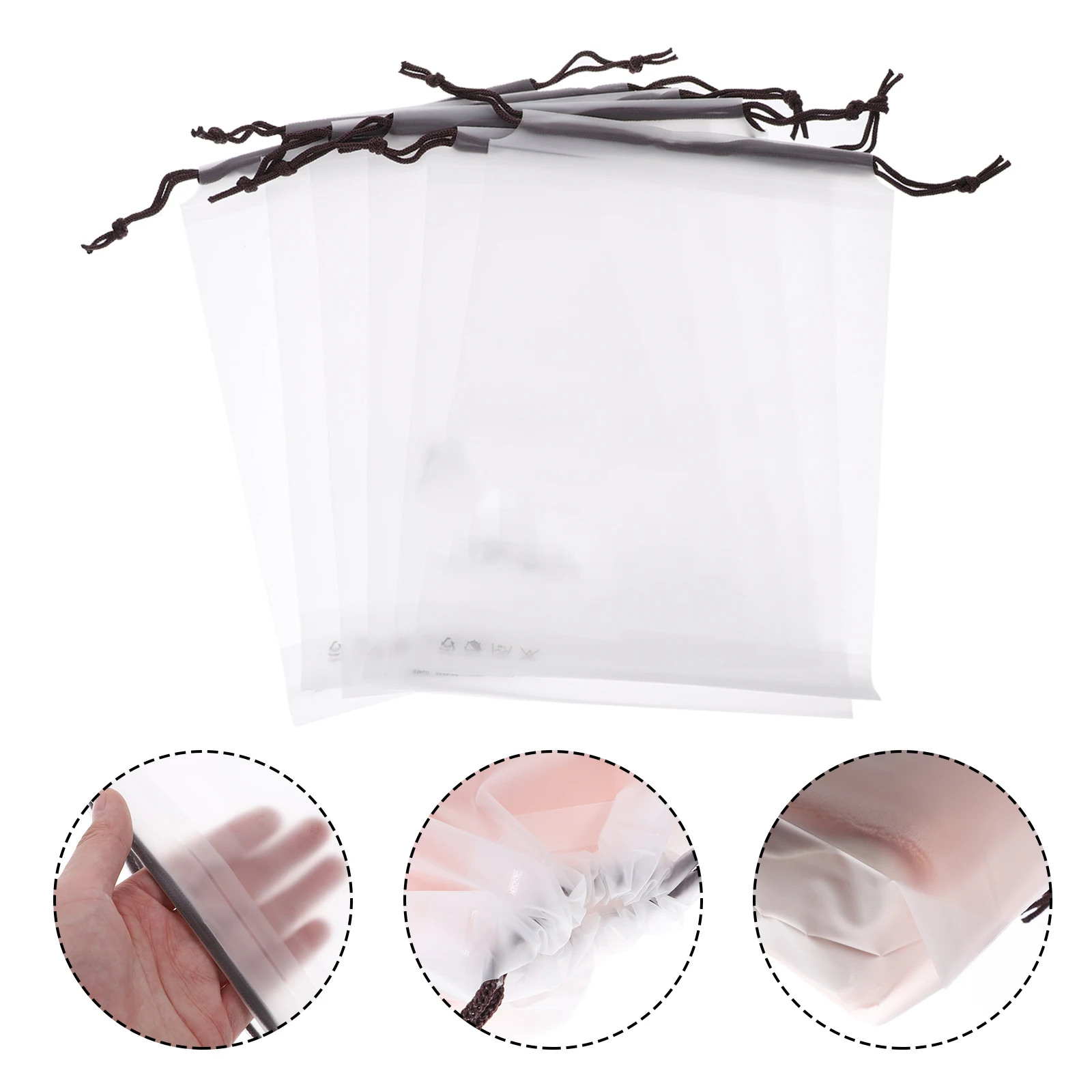 

24pcs Drawstring Bags Storage Organizer Small Toiletry Travel Pouch Waterproof EVA Dust Proof Frosted Bag Bedroom Gym Spa Pool