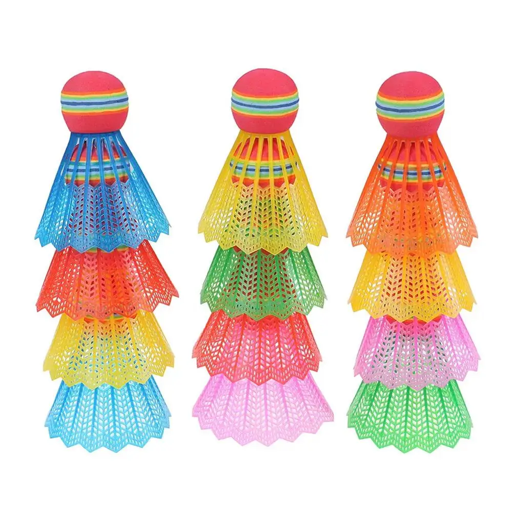 12pcs Plastic Badminton Ball Colored Plastic Ball Barrel Children\'s Colored Plastic Ball For Outdoor D7V9