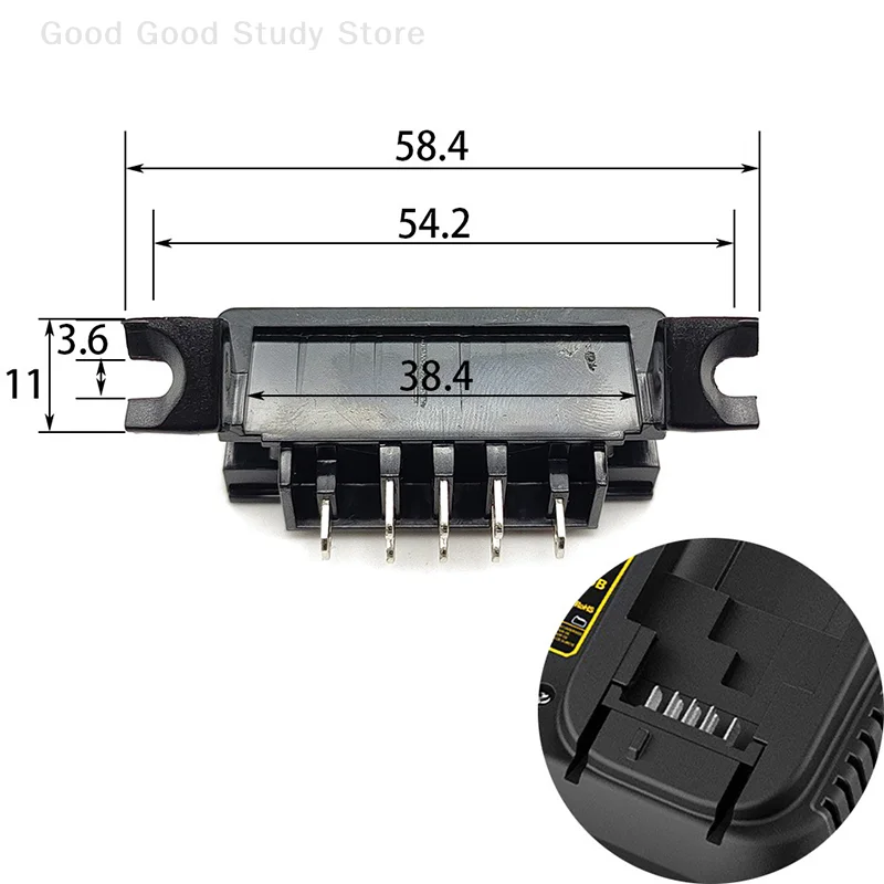 1/2PCS For 14.4V 18V Li-Ion Battery Power Tools Charger Connector Terminal DCB112 DCB115 DCB105 DCB090 Adapter Socket Plug