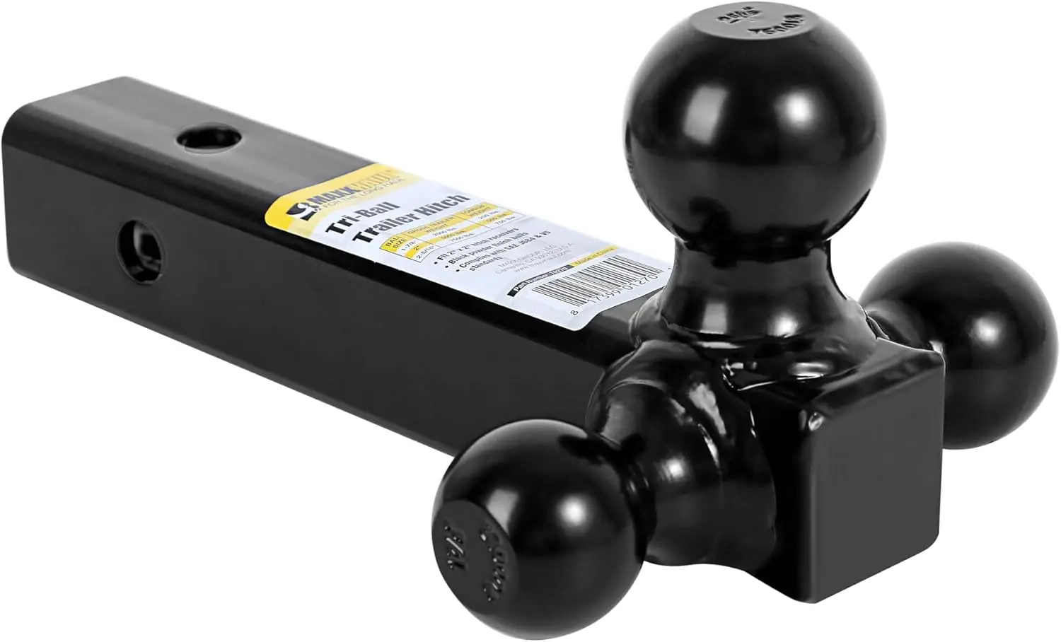 

Triple Ball Trailer Hitch Mount - 2 Inch Receiver, 2000-7500 lbs Capacity, Black Finish