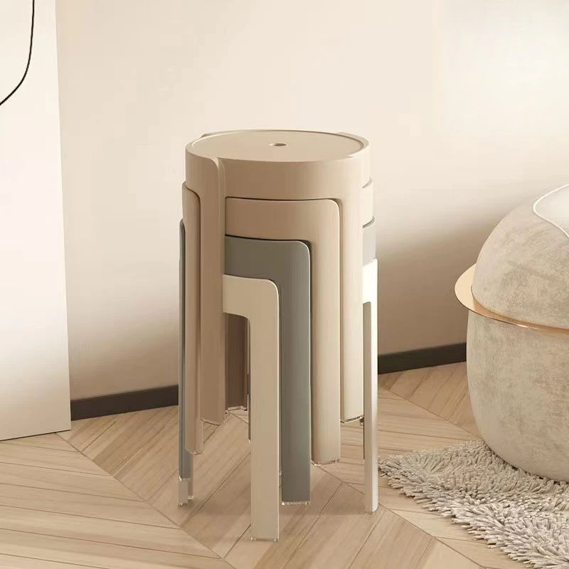 

Plastic stool household thickened round stool modern simple creative living room stackable dining table plastic high stool