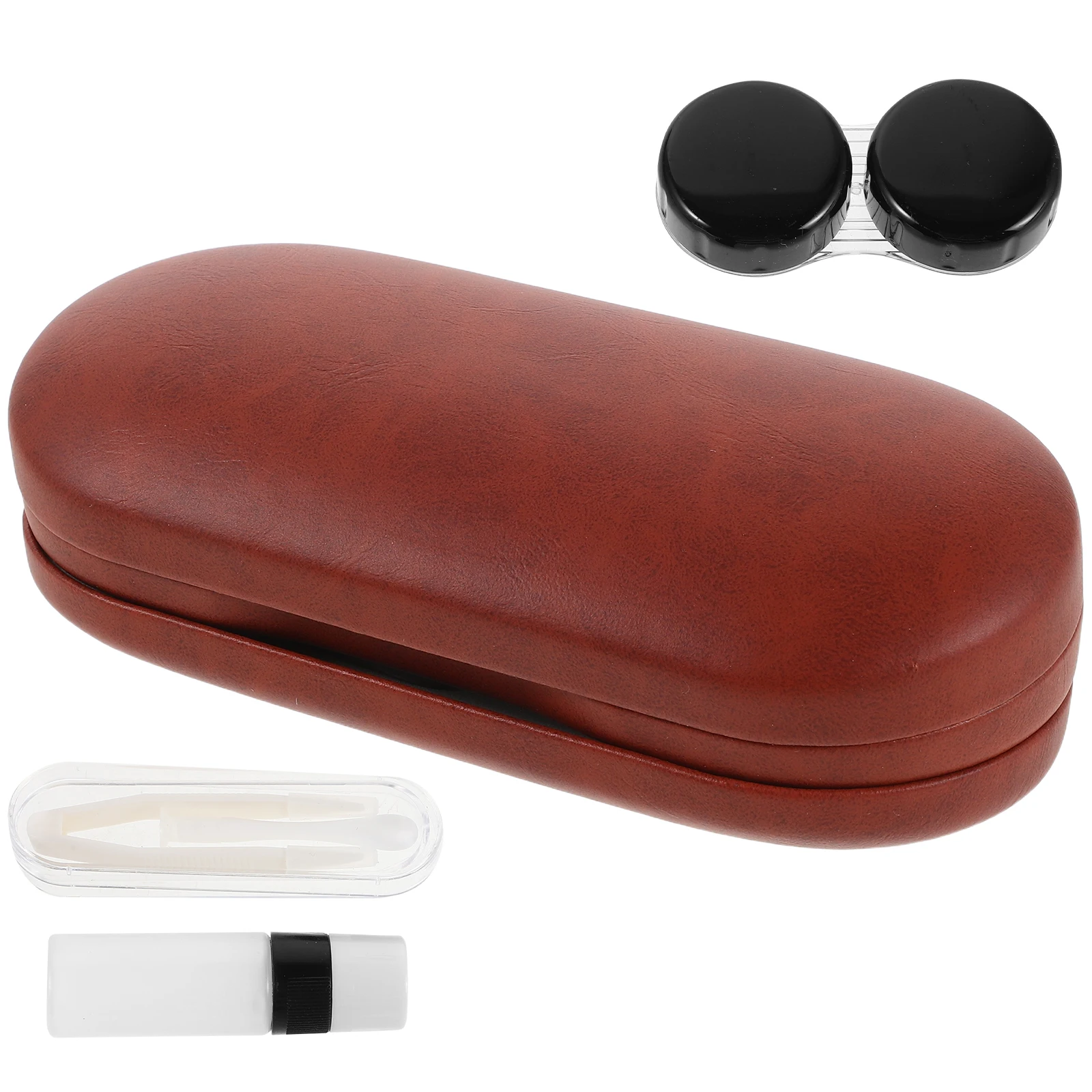

Glasses Storage Box Eyewear Pouches Dual Sunglass Case Double Layer Eyeglass Sided for Girls Coffee Travel