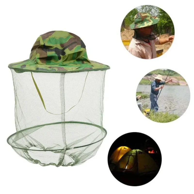 Gorras de pesca nocturna para exteriores, gorra repelente de insectos y mosquitos, gorras para abejas para hombres y mujeres, máscaras transpirables para el sol, 1 ud.