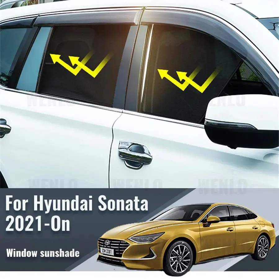 For Hyundai Sonata DN8 2021 2022 2023 2024 2025 Magnetic Car Sunshade Front Windshield Frame Curtain Rear Side Window Sun Shade