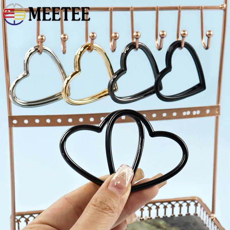 

20Pcs 20-40mm Heart Ring Metal Buckles Coat Waistband Pin Buckle Bag Strap Adjust Tri-Slider Clasp Decor Hardware Accessories
