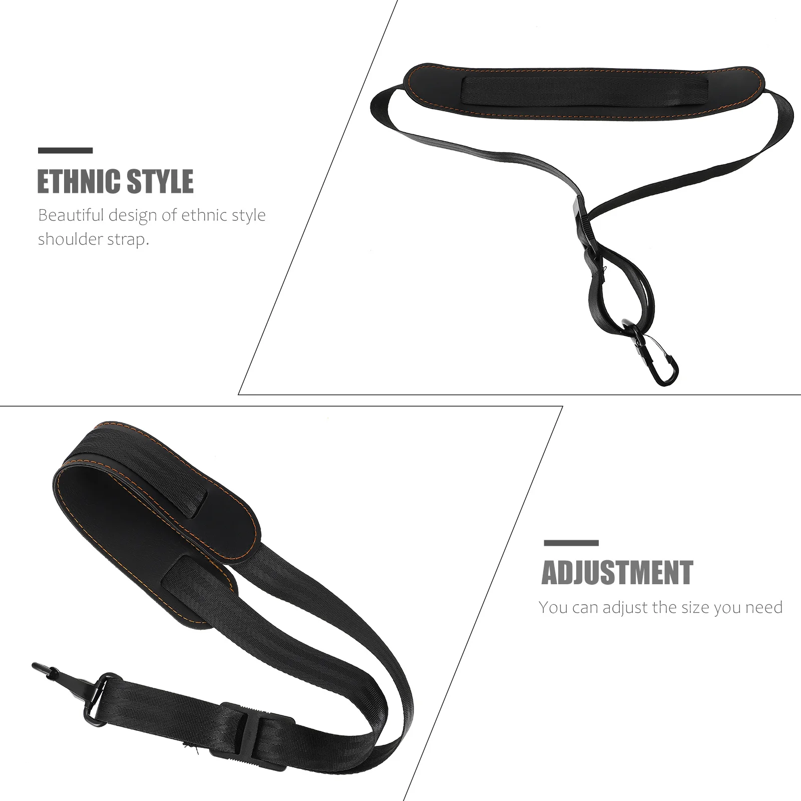 

1Pcs Premium Long Term Use Saxophone Shoulder Strap Adjustable Soft No Scratch Hook Black Saxophone Shoulder Strap
