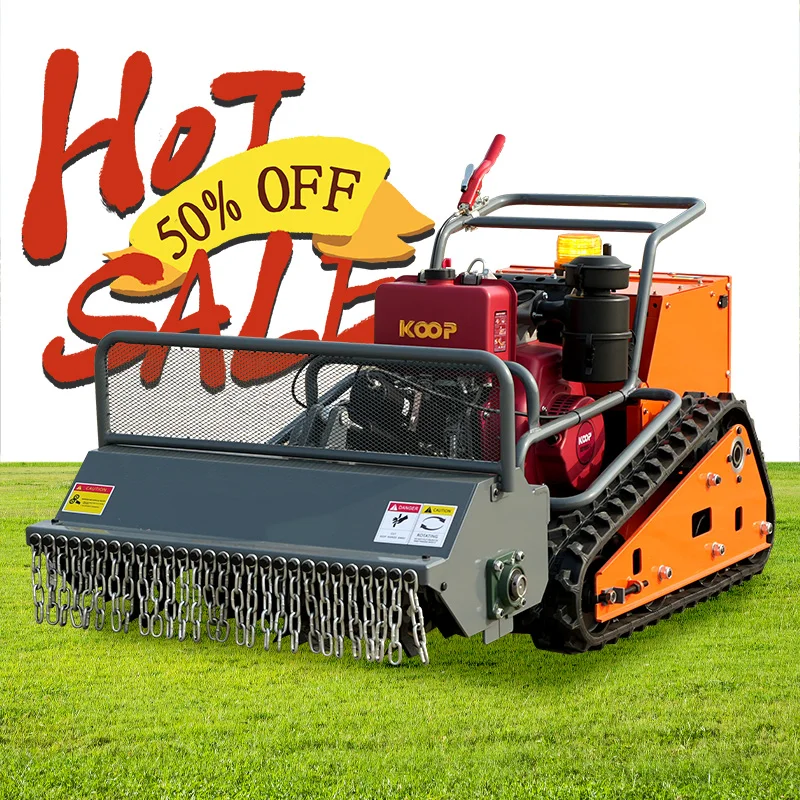 Powerful Remote Control Tracked Lawn Mower 50° Slope Heavy Duty Grass Cutter