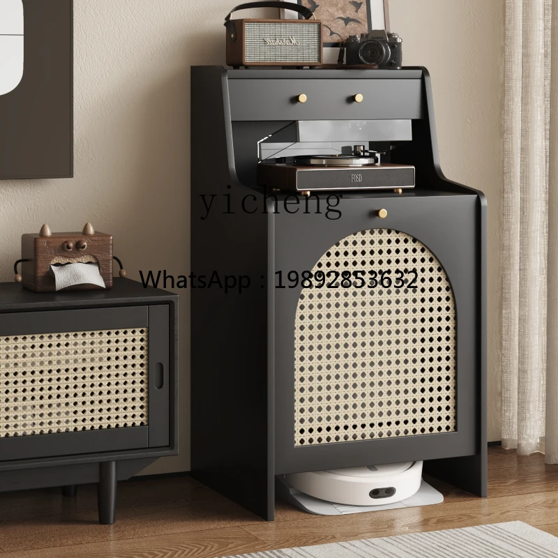GZ solid wood rattan sweeping machine storage cabinet household sweeper sweeping and towing rack