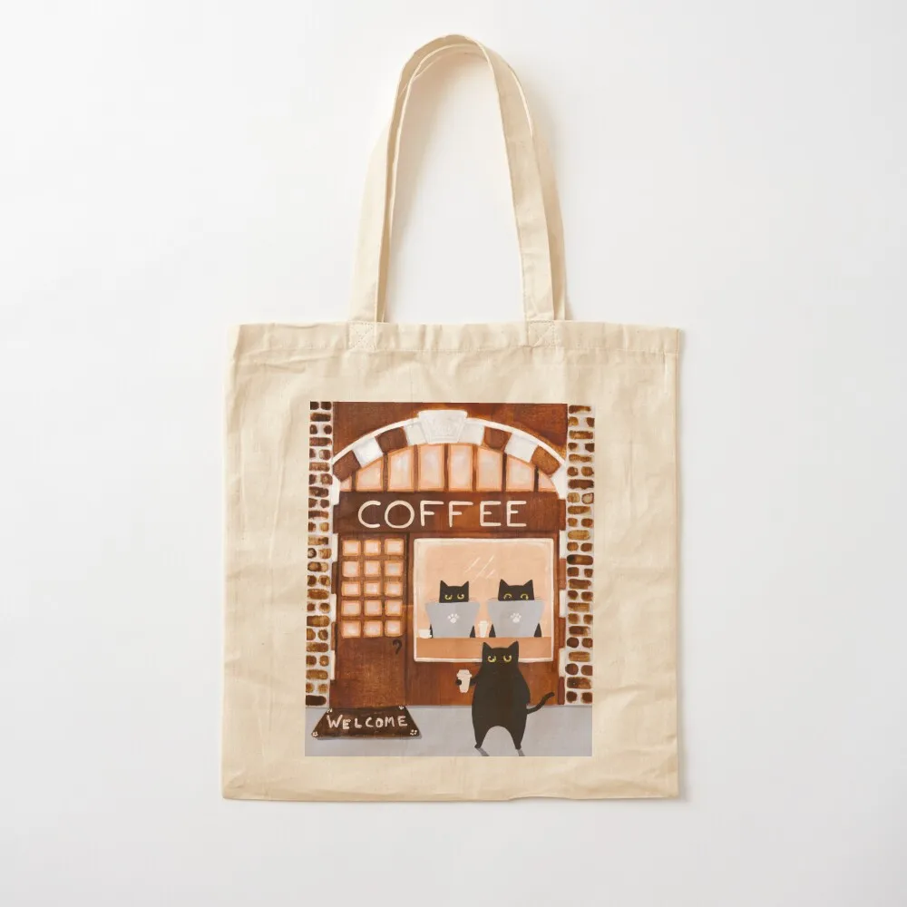 Coffeehouse Cats Tote Bag shopper bag women canvas Women's shopping bag Handbags women women