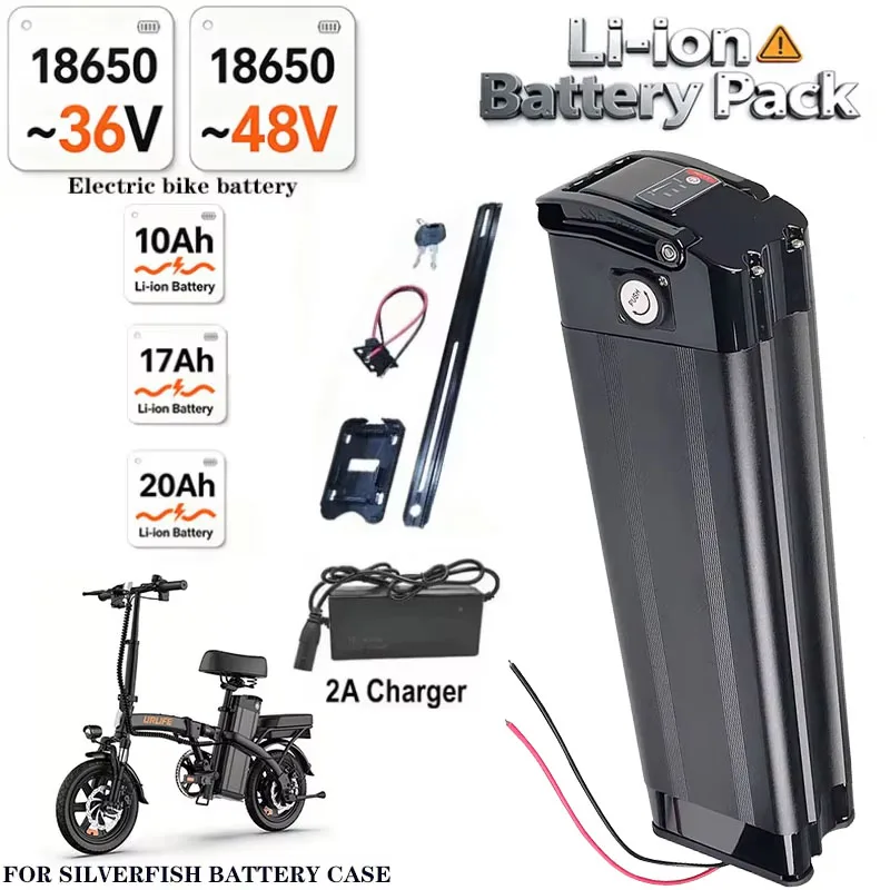 SilverFish 1000W E-Bike Replacement Battery | 36V/48V 10Ah 17Ah 20Ah for HITWAY BK6S COLORWAY E-Bikes