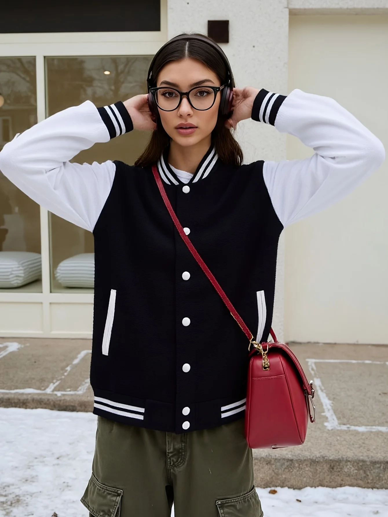 

Женская повседневная бейсбольная куртка, осенне-зимняя теплая куртка в студенческом стиле, универсальная куртка из хлопчатобумажной ткани