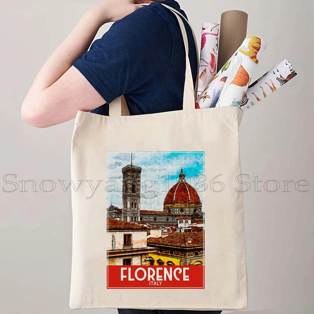 Watercolor London Louvre Pisa Kyiv Rome Santorini Amsterdam Athens Berlin Boston Dubai Dublin Florence Painting Tote Bag Hangbag