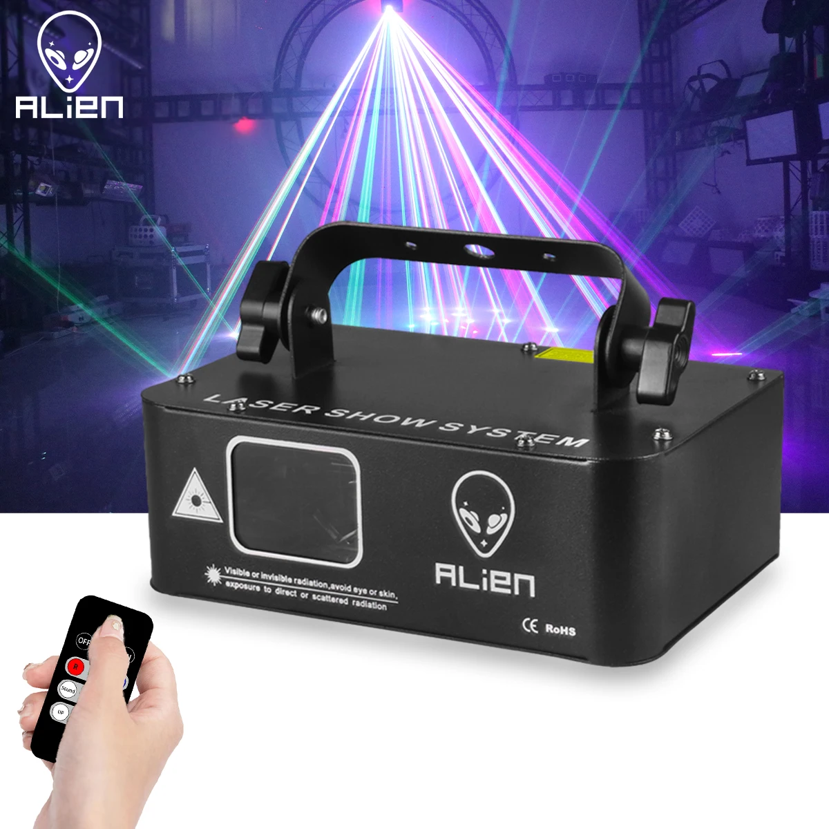 ALIEN 500mw RGB Laser Beam Line Scanner Projector DJ Disco Stage Lighting Effect Dance Party Wedding Holiday Bar Club DMX Lights