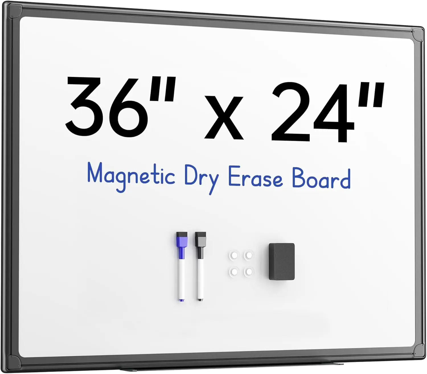

Magnetic White Board for Wall, Dry Erase Board with Black Aluminum Frame, Premium Magnetic Design and Smooth Writing Surface for