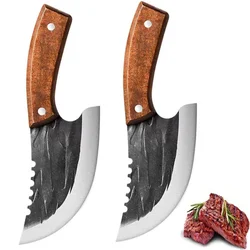 Forged Meat Cleaver Kitchen Chef Knife Fishing Boning Fruit Cutting Knife BBQ Butcher Portable Utility Pocket Viking Knife