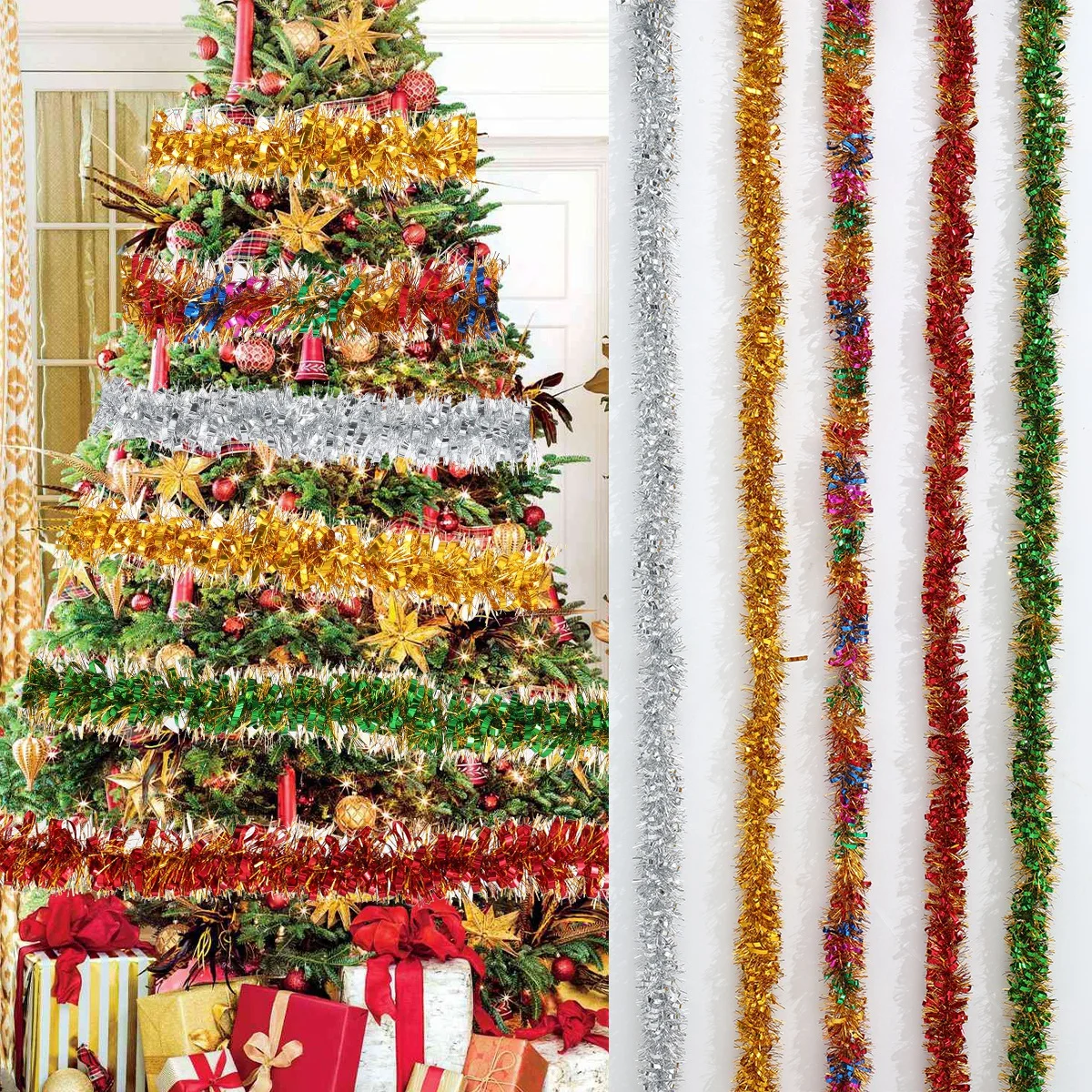 

Christmas Glitter Tinsel Tassel Garland Christmas Decorations For Home 2024 Xmas Tree Ornament Natal Noel New Year Gifts 2025