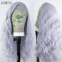 AIMEYA Water Wave Synthetic Lace Wig Natural Looking Lace Front Wigs for Women Free Part Cosplay Party Wig Heat Resistant Wigs