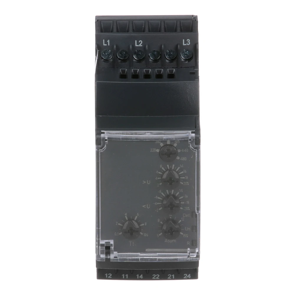 3-Phase Control Relay Module with 24VDC Coil Voltage Sequence 220 480  Range Protects Phase Failure Imbalance Voltage