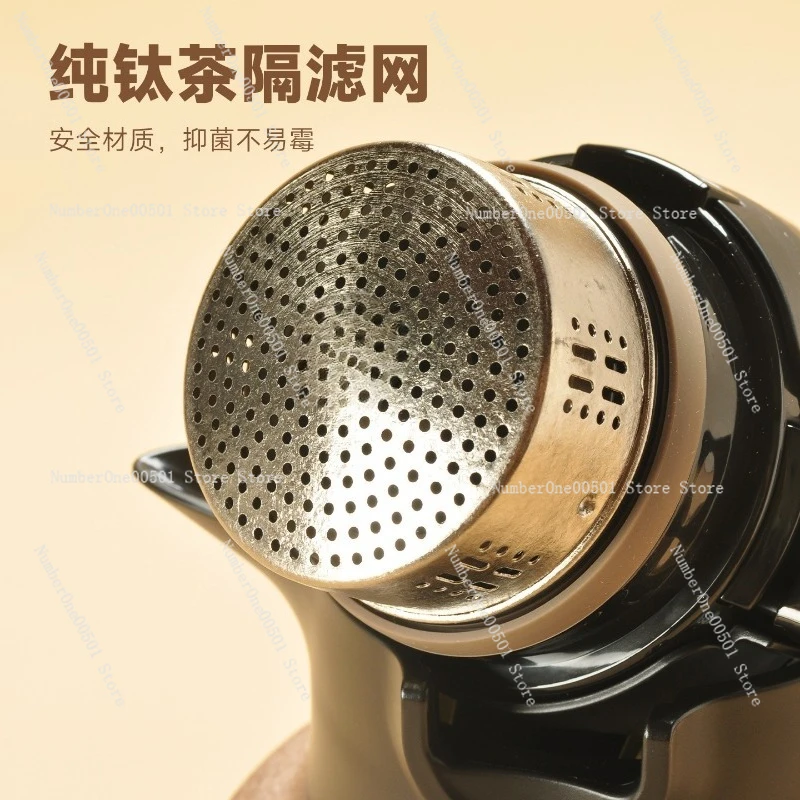 Pure Titanium Tea Thermos 1.8L with Temperature Display Titanium Coated Thermal Pot Large Capacity for Home Office
