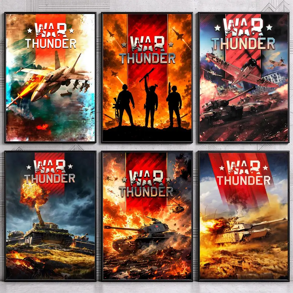 Military Game W-War T-Thunder Painting Calligraphy Canvas Poster Wall Art Prints for Living Room Bedroom Home Decor Gift