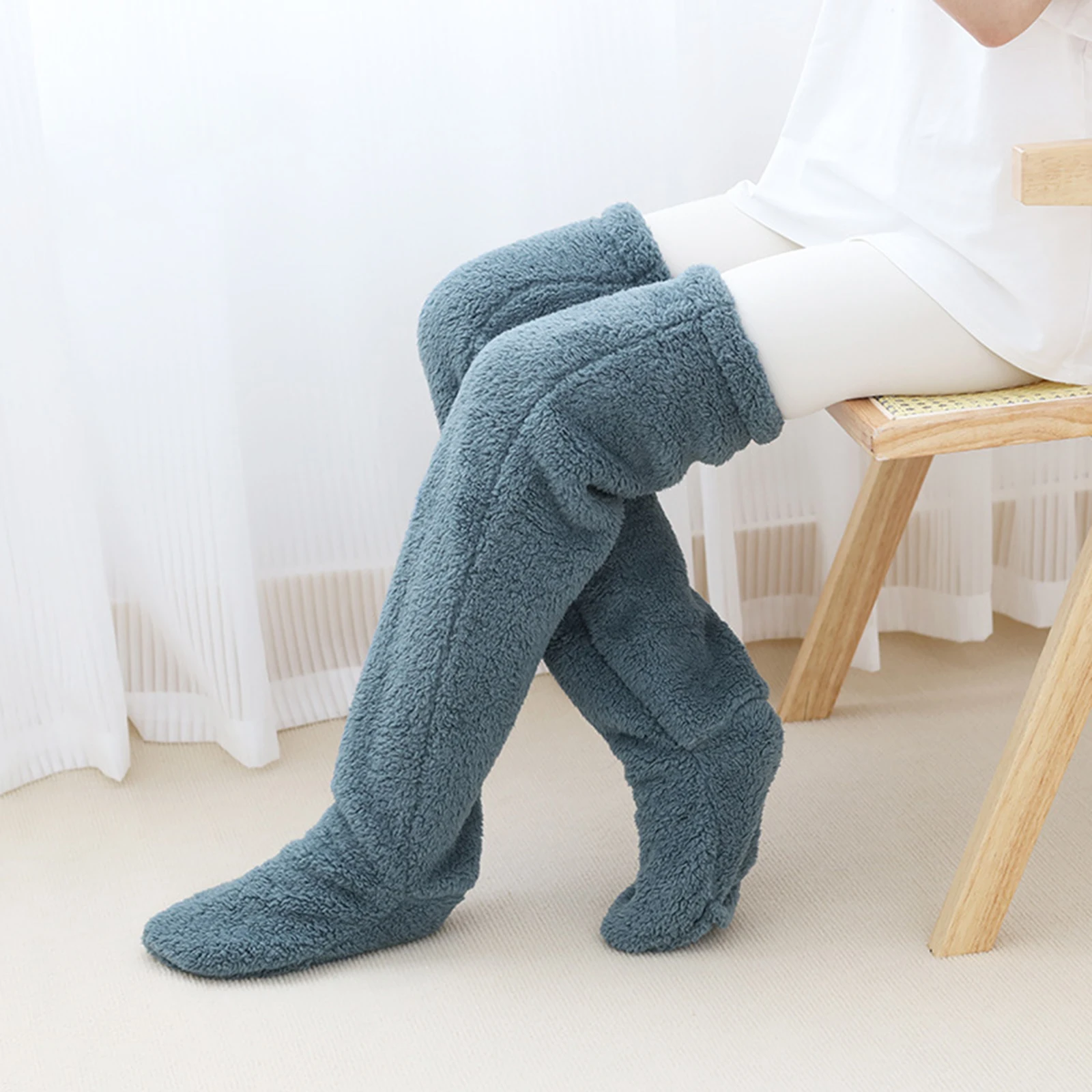 Oberschenkel hohe Socken Plüsch Beinlinge Beins trumpf Kostüm Fuß wickel über Knie Fuzzy Socken Pantoffels trümpfe für Frauen Kinder