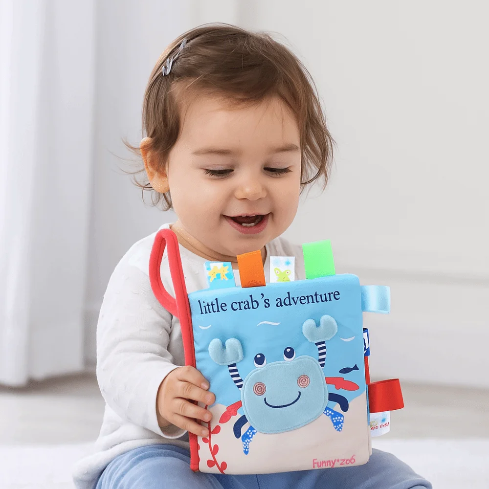 Divertente libro di apprendimento per bambini Libro occupato Libro di stoffa colorato Libro di illuminazione per l'apprendimento precoce sensoriale per lo sviluppo della superficie liscia
