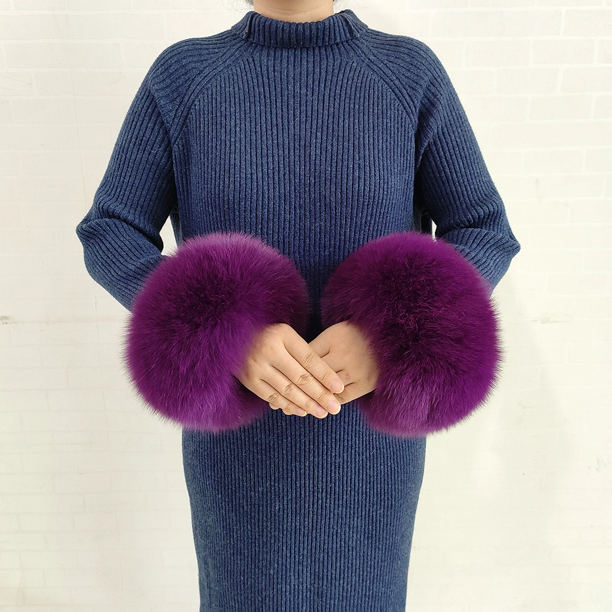 Fox Fur Cuff Arm Warmer Lady Bracelet Real Fur Wristband Sleeve Glove High Quality Fox Fur Cuffs Hot Sale Wrist Warmer