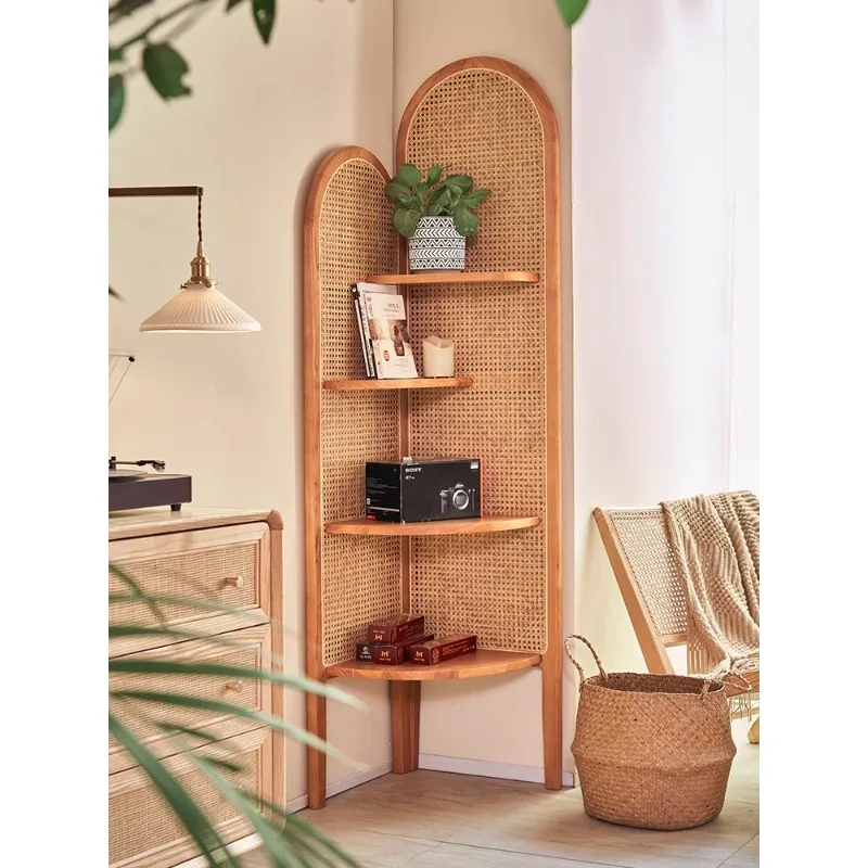 

Japanese Style Corner Storage Rack Japanese Style Curio Cabinet Small Apartment Simple Wall Storage Cabinet Corner Cabinet