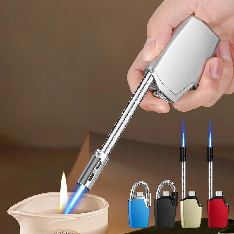 

Extended Folding Hose Direct Flush Circulation Inflatable Windproof Lighter Blue Flame Cigarettes Lighters & Smoking Accessories