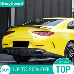 For Benz-Benz CLS C257 W257 RT Style Carbon Fiber Rear Spoiler Trunk Wing 2017-2023 FRP Forged Carbon