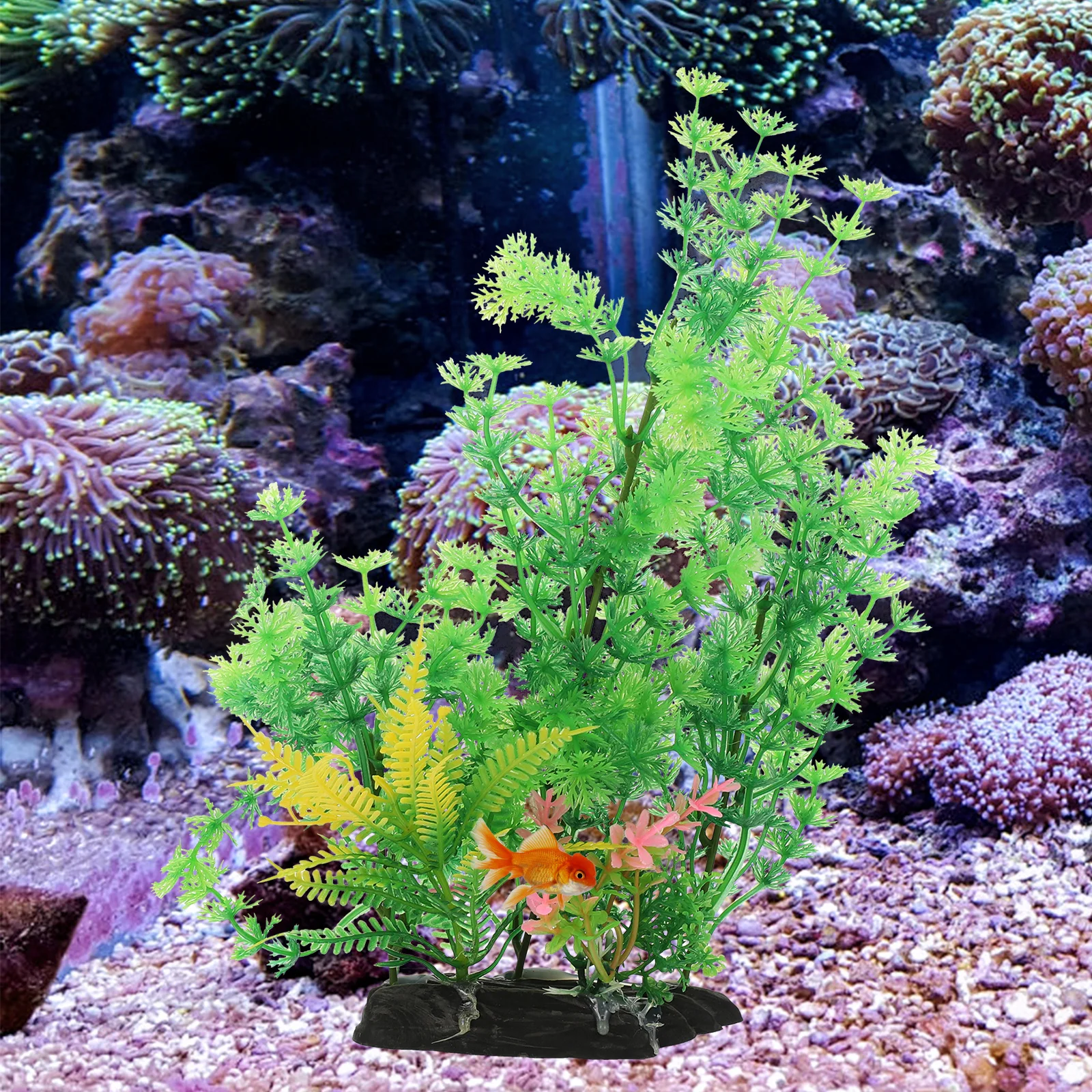 

2 Pcs Artificial Aquarium Plants Decor Lifelike Plastic Grass Wear Resistant Odorless Supplies Aquarium Decorations Fish Tank
