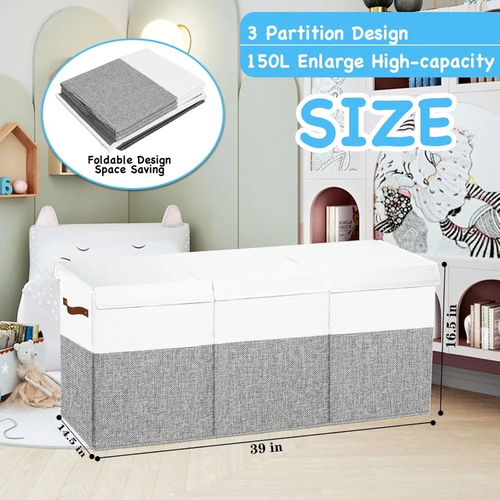 صندوق تخزين ألعاب الأطفال مع أغطية - منظم للحيوانات المحشوة والألعاب، مناسب للأطفال الصغار والرضع والفتيات والممرضات