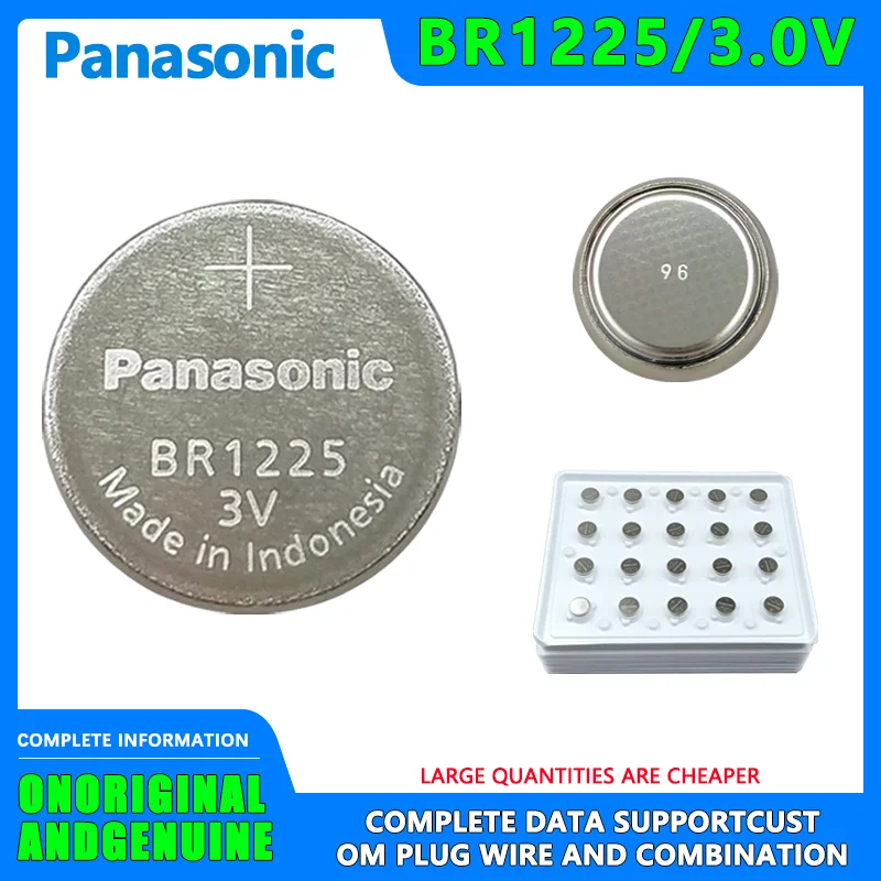 

Panasonic BR1225 lithium electronic button battery 3V motorcycle remote control tire pressure tester replaces CR1225