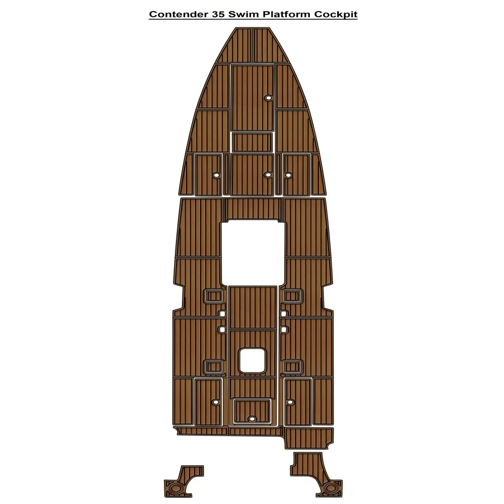 

Contender 35 Swim Platform Cockpit Pad Boat EVA Foam Faux Teak Deck Floor Mat SeaDek Gatorstep Style Self Adhesive snf9k3fg
