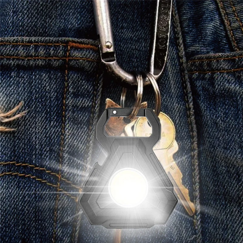 

BYBS-Emergency Light COB Mini Flashlight Super Bright Keychain Light Outdoor Pocket Light Camping With Tail Magnet Hook