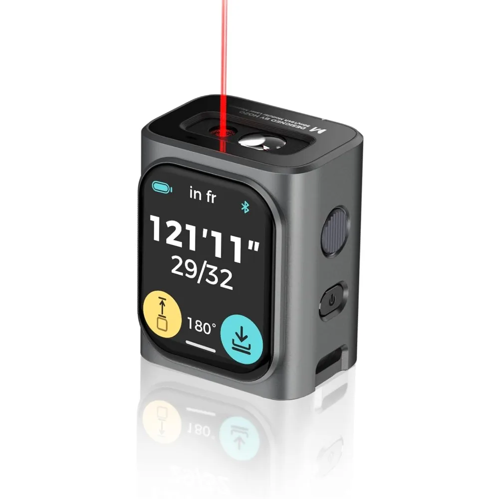 

Лазерный измерительный инструмент M-Cube, 162 фута/50 м, точность ± 1/16 дюйма, ЖК-дисплей с большим номером | Приложение Bluetooth