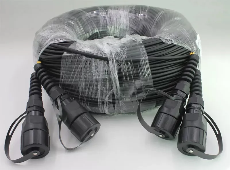 fiber patchcord armored TPU 4 cores ODVA LC singlemode OM3 60m70m80m100m120m LSZH 4C LC SM ratproof jumper optical fiber outdoor
