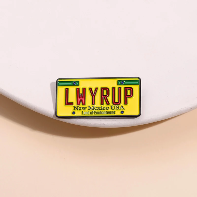 License Plate Enamel Pin Custom California Hawaii Brooch Lapel Badge Jesus Saves Heaven Jewelry Gift for Fans Friends
