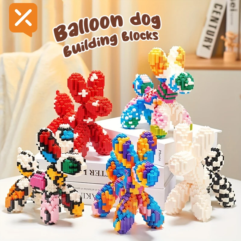 

Colourful Balloon Dog Building Blocks Set Multiple styles available Creative decorative model DIY assembly toy Unique home gift