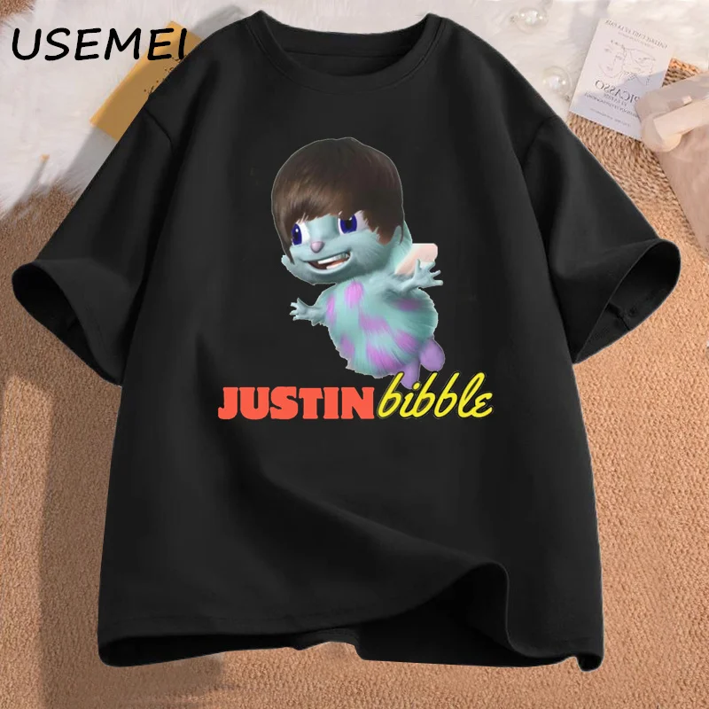 Funny Justin Bibble Printed T-shirt Men Women Cotton Short Sleeve T Shirt Unisex Fashion Summer 90s Mens Clothing Streetwear